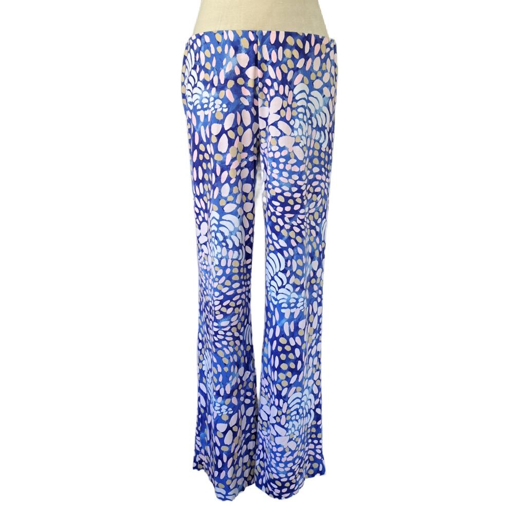 LILLY PULITZER Georgia May Palazzo Pant Large Blue Sparkling Grotto *Hemmed* - Picture 2 of 10